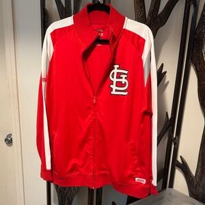 Stitches Large Red and White STL cardinals Track Jacket